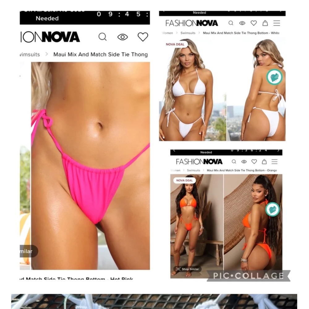 3 Brazilian thong bikini bottoms
